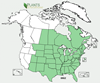 Distribution map for species Andropogon gerardii