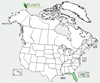 Distribution map for species Bursera simaruba