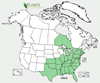 Distribution map for species Carya glabra