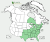 Distribution map for species Cornus florida