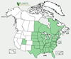 Distribution map for species Juglans nigra