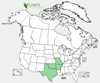 Distribution map for species Juniperus ashei