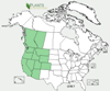 Distribution map for species Lewisia rediviva