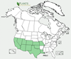 Distribution map for species Prosopis glandulosa