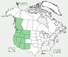 Distribution map for species Prunus emarginata