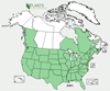 Distribution map for species Robinia pseudoacacia