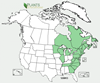 Distribution map for species Sorbus americana