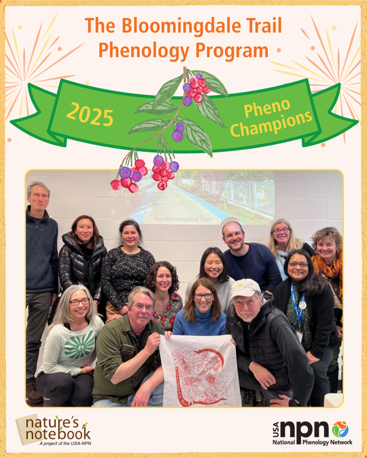Bloomingdale Trail Phenology Program PhenoChampion graphic